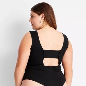 Future Collective Jenny K Lopez Knit Square Neck Tank Top Bodysuit Top